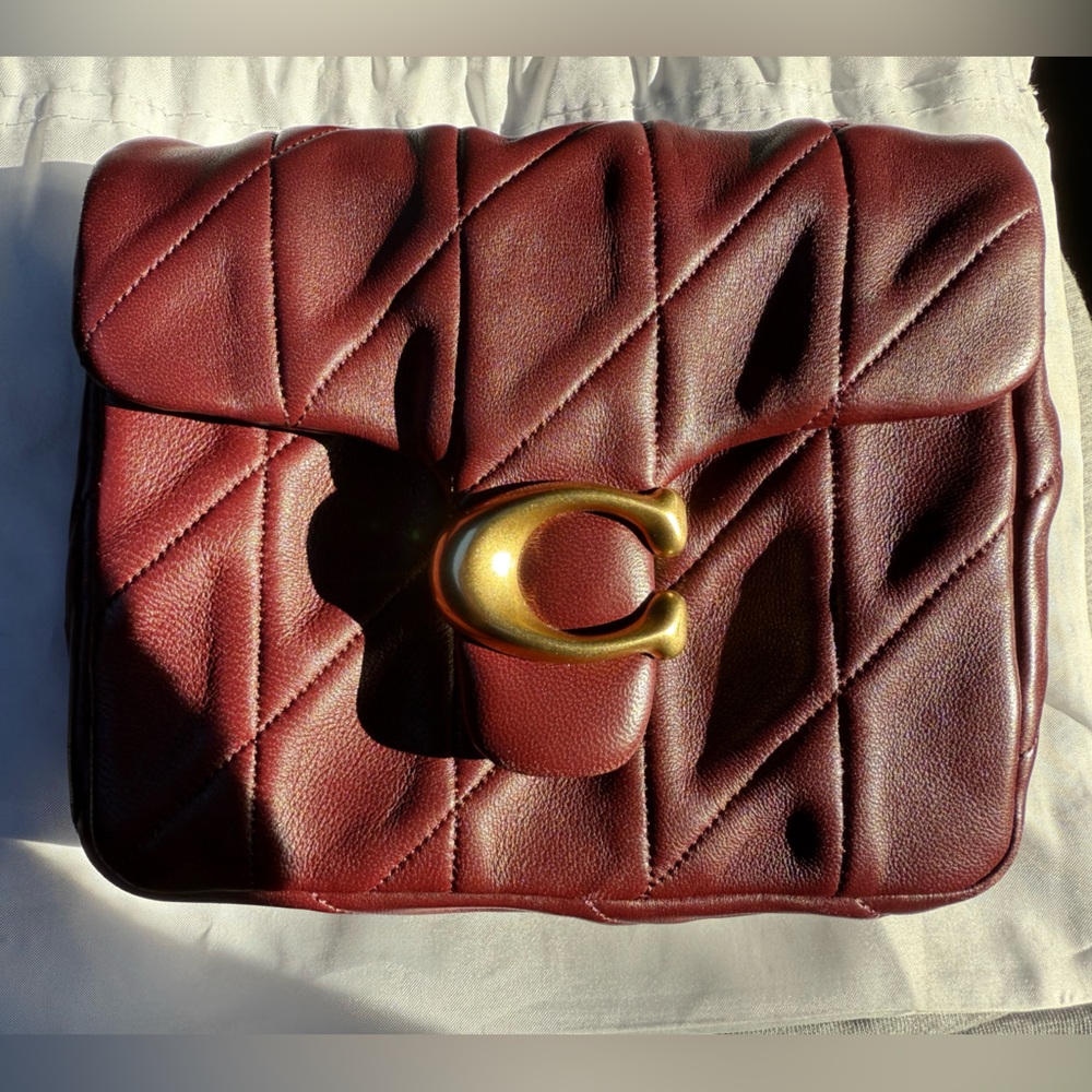Coach Burgundy Quilted Shoulder Bag